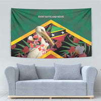 Saint Kitts and Nevis Tapestry Pelican With Poinciana Flowers - Wonder Print Shop