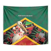 Saint Kitts and Nevis Tapestry Pelican With Poinciana Flowers - Wonder Print Shop
