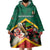Personalized Saint Kitts and Nevis Wearable Blanket Hoodie Pelican With Poinciana Flowers - Wonder Print Shop