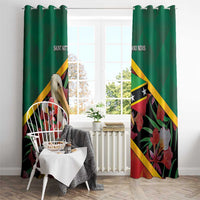 Saint Kitts and Nevis Window Curtain Pelican With Poinciana Flowers - Wonder Print Shop