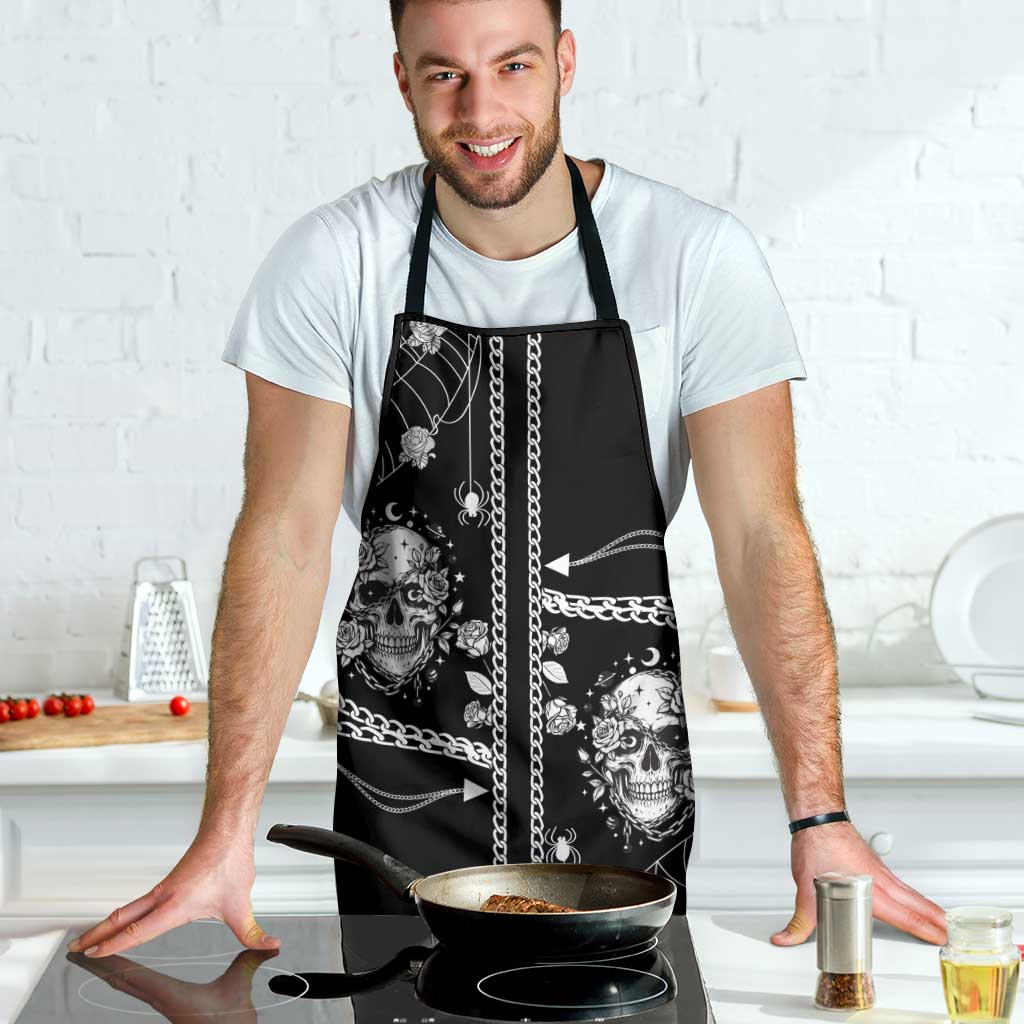 Western Gothic Yoke Apron Skull Rose With Spider - Wonder Print Shop