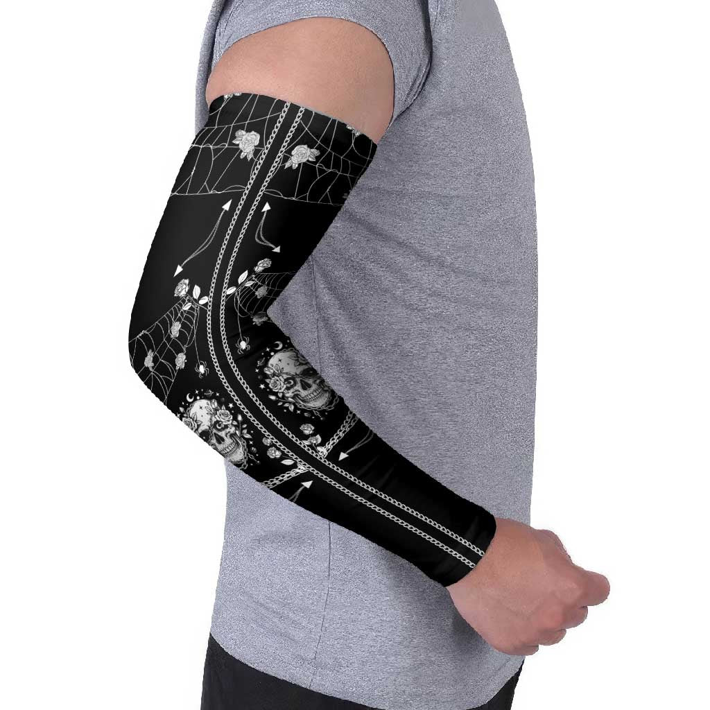 Western Gothic Yoke Arm Sleeves Skull Rose With Spider - Wonder Print Shop