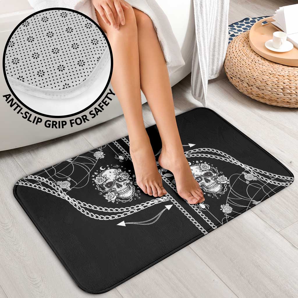 Western Gothic Yoke Bathroom Set Skull Rose With Spider - Wonder Print Shop