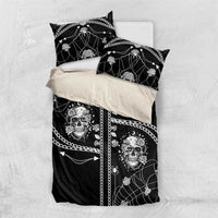 Western Gothic Yoke Bedding Set Skull Rose With Spider - Wonder Print Shop
