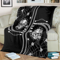 Western Gothic Yoke Blanket Skull Rose With Spider - Wonder Print Shop