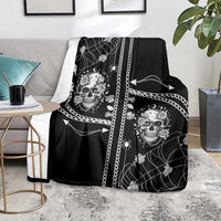 Western Gothic Yoke Blanket Skull Rose With Spider - Wonder Print Shop