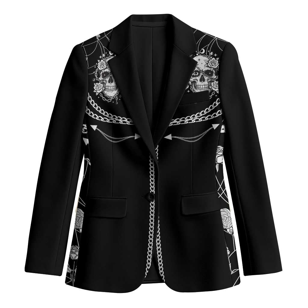 Western Gothic Yoke Blazer Skull Rose With Spider - Wonder Print Shop