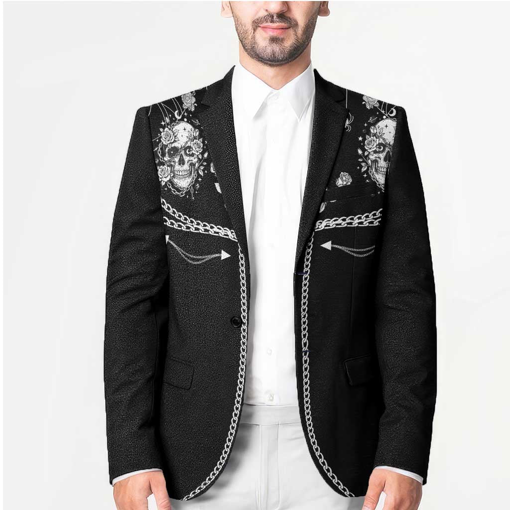 Western Gothic Yoke Blazer Skull Rose With Spider - Wonder Print Shop