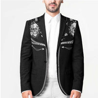 Western Gothic Yoke Blazer Skull Rose With Spider - Wonder Print Shop