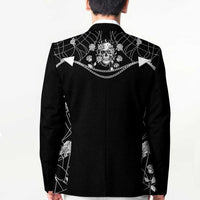 Western Gothic Yoke Blazer Skull Rose With Spider - Wonder Print Shop