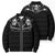 Western Gothic Yoke Bomber Puffer Jacket Skull Rose With Spider - Wonder Print Shop