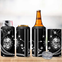 Western Gothic Yoke 4 in 1 Can Cooler Tumbler Skull Rose With Spider - Wonder Print Shop