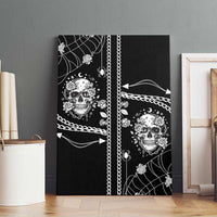 Western Gothic Yoke Canvas Wall Art Skull Rose With Spider - Wonder Print Shop