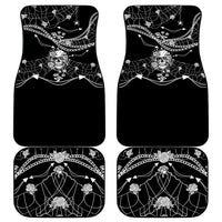 Western Gothic Yoke Car Mats Skull Rose With Spider - Wonder Print Shop