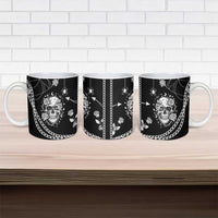 Western Gothic Yoke Ceramic Mug Skull Rose With Spider - Wonder Print Shop