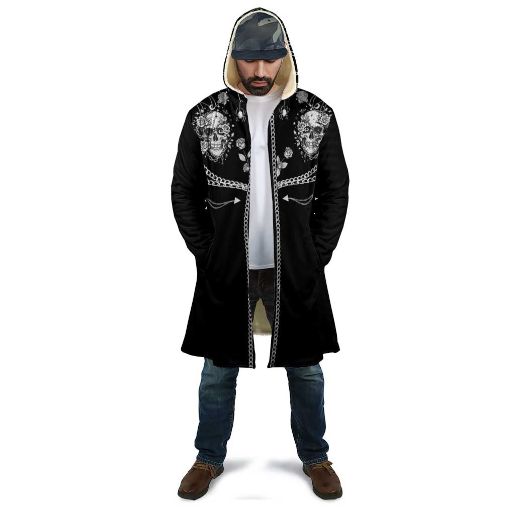 Western Gothic Yoke Cloak Skull Rose With Spider - Wonder Print Shop