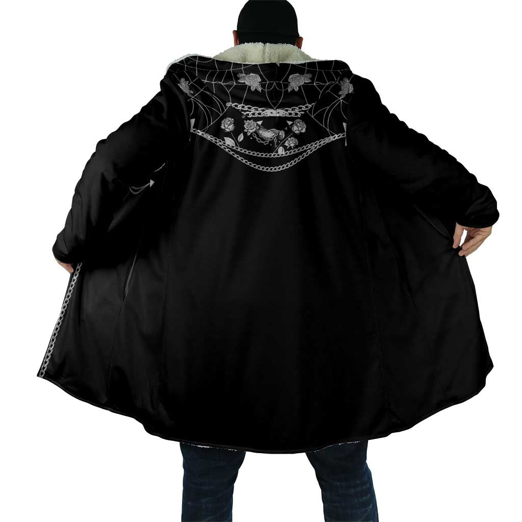 Western Gothic Yoke Cloak Skull Rose With Spider - Wonder Print Shop