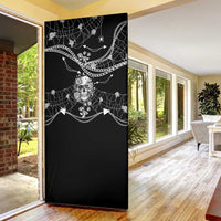 Western Gothic Yoke Door Cover Skull Rose With Spider - Wonder Print Shop