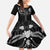 Western Gothic Yoke Family Matching Off The Shoulder Long Sleeve Dress and Hawaiian Shirt Skull Rose With Spider - Wonder Print Shop