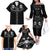 Western Gothic Yoke Family Matching Off The Shoulder Long Sleeve Dress and Hawaiian Shirt Skull Rose With Spider - Wonder Print Shop