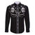 Western Gothic Yoke Family Matching Off The Shoulder Long Sleeve Dress and Hawaiian Shirt Skull Rose With Spider - Wonder Print Shop