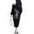 Western Gothic Yoke Family Matching Off The Shoulder Long Sleeve Dress and Hawaiian Shirt Skull Rose With Spider - Wonder Print Shop