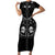Western Gothic Yoke Family Matching Short Sleeve Bodycon Dress and Hawaiian Shirt Skull Rose With Spider - Wonder Print Shop