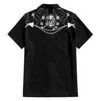 Western Gothic Yoke Family Matching Tank Maxi Dress and Hawaiian Shirt Skull Rose With Spider - Wonder Print Shop