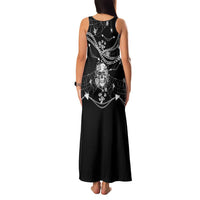 Western Gothic Yoke Family Matching Tank Maxi Dress and Hawaiian Shirt Skull Rose With Spider - Wonder Print Shop