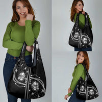 Western Gothic Yoke Grocery Bag Skull Rose With Spider - Wonder Print Shop