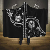 Western Gothic Yoke Hooded Blanket Skull Rose With Spider - Wonder Print Shop