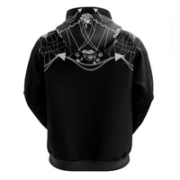 Western Gothic Yoke Hoodie Skull Rose With Spider - Wonder Print Shop