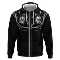 Western Gothic Yoke Hoodie Skull Rose With Spider - Wonder Print Shop