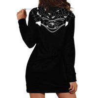 Western Gothic Yoke Hoodie Dress Skull Rose With Spider - Wonder Print Shop