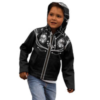 Western Gothic Yoke Kid Hoodie Skull Rose With Spider - Wonder Print Shop