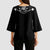 Western Gothic Yoke Kimono Sleeve Blouse Skull Rose With Spider - Wonder Print Shop