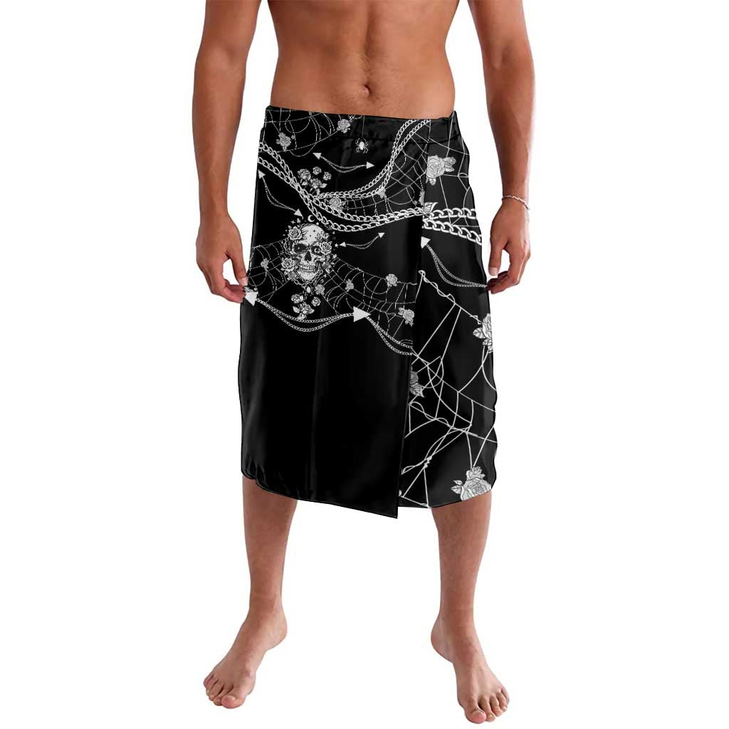 Western Gothic Yoke Lavalava Skull Rose With Spider - Wonder Print Shop