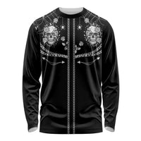 Western Gothic Yoke Long Sleeve Shirt Skull Rose With Spider - Wonder Print Shop