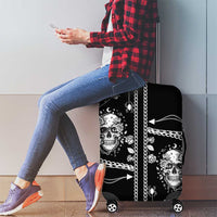 Western Gothic Yoke Luggage Cover Skull Rose With Spider - Wonder Print Shop
