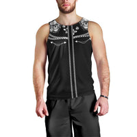 Western Gothic Yoke Men Tank Top Skull Rose With Spider - Wonder Print Shop