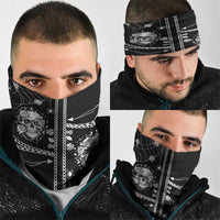 Western Gothic Yoke Neck Gaiter Skull Rose With Spider - Wonder Print Shop