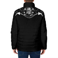 Western Gothic Yoke Padded Jacket Skull Rose With Spider - Wonder Print Shop