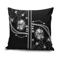 Western Gothic Yoke Pillow Cover Skull Rose With Spider - Wonder Print Shop