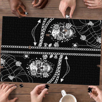 Western Gothic Yoke Puzzle Skull Rose With Spider - Wonder Print Shop