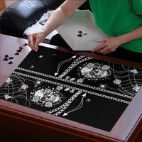 Western Gothic Yoke Puzzle Skull Rose With Spider - Wonder Print Shop