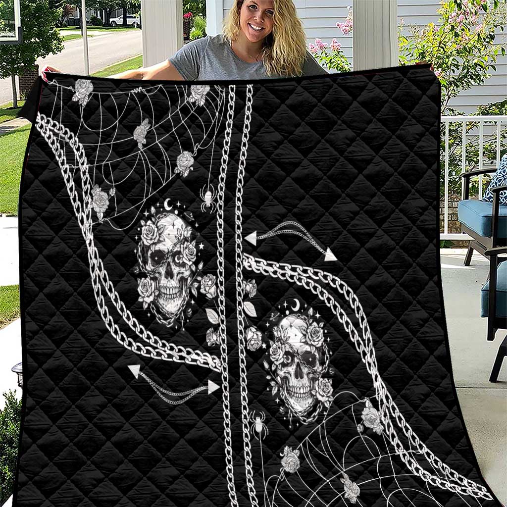 Western Gothic Yoke Quilt Skull Rose With Spider - Wonder Print Shop