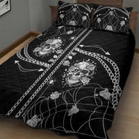 Western Gothic Yoke Quilt Bed Set Skull Rose With Spider - Wonder Print Shop