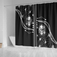 Western Gothic Yoke Shower Curtain Skull Rose With Spider - Wonder Print Shop