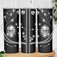 Western Gothic Yoke Skinny Tumbler Skull Rose With Spider - Wonder Print Shop