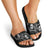 Western Gothic Yoke Slide Sandals Skull Rose With Spider - Wonder Print Shop